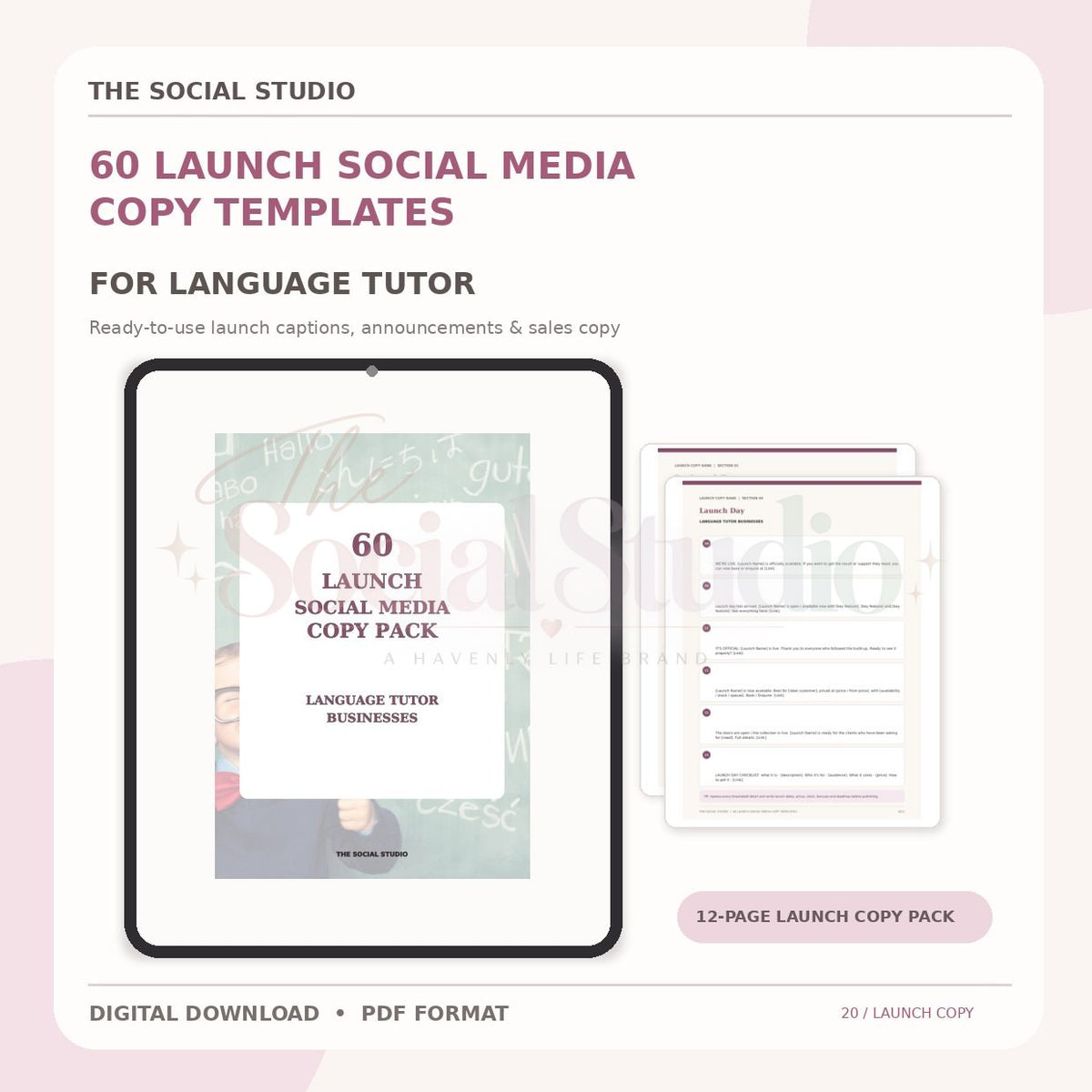 Learning Language Tutors – Launch Social Media Copy Pack | The Social Studio