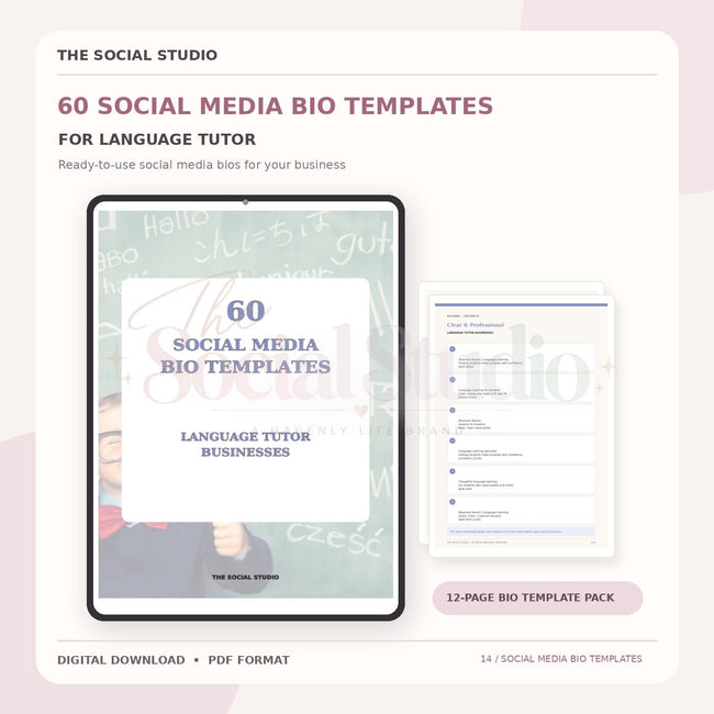Learning Language Tutors – Social Media Bio Templates | The Social Studio
