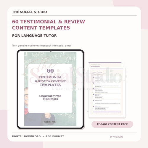 Learning Language Tutors – Testimonial & Review Content Templates