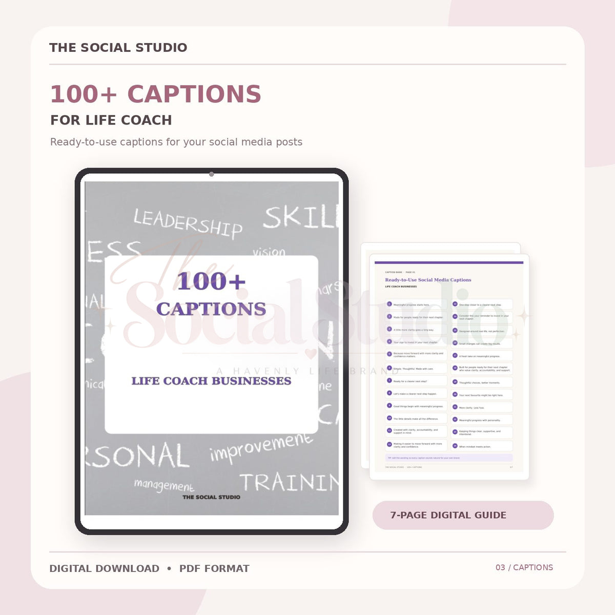 Life Coach – Caption Pack | The Social Studio
