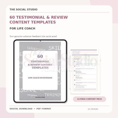 Life Coach – Testimonial & Review Content Templates