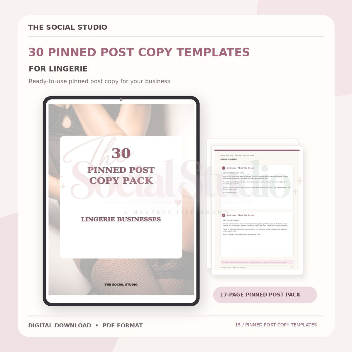 Lingerie – Pinned Post Copy Pack | The Social Studio