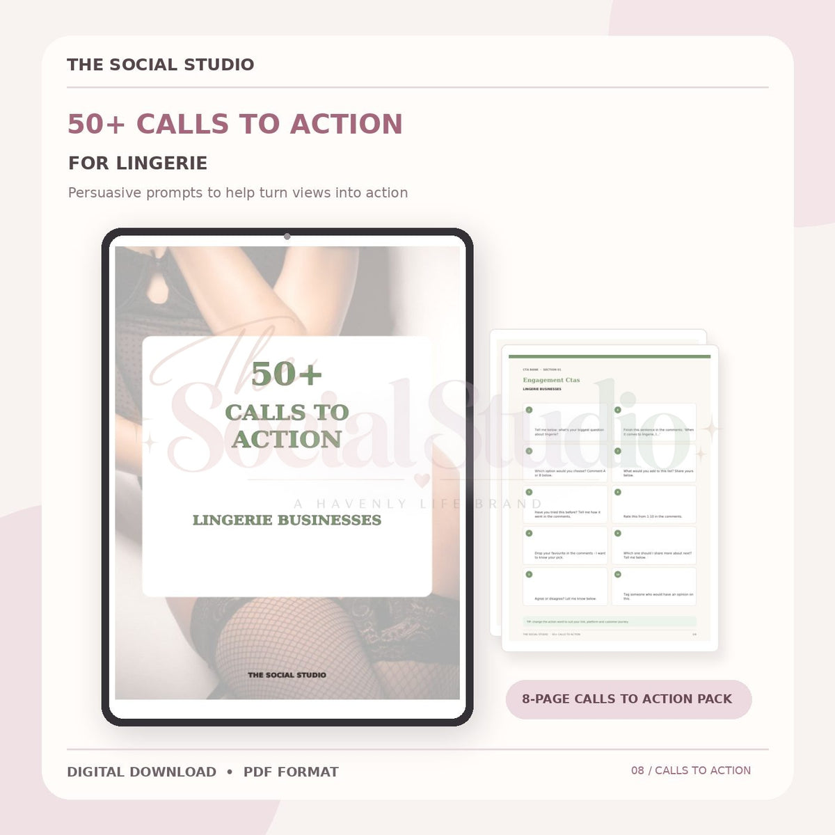 Lingerie – Calls to Action Pack | The Social Studio