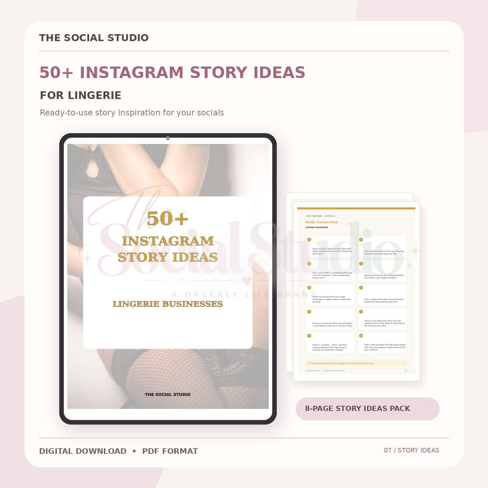 Lingerie – Instagram Story Ideas Pack | The Social Studio