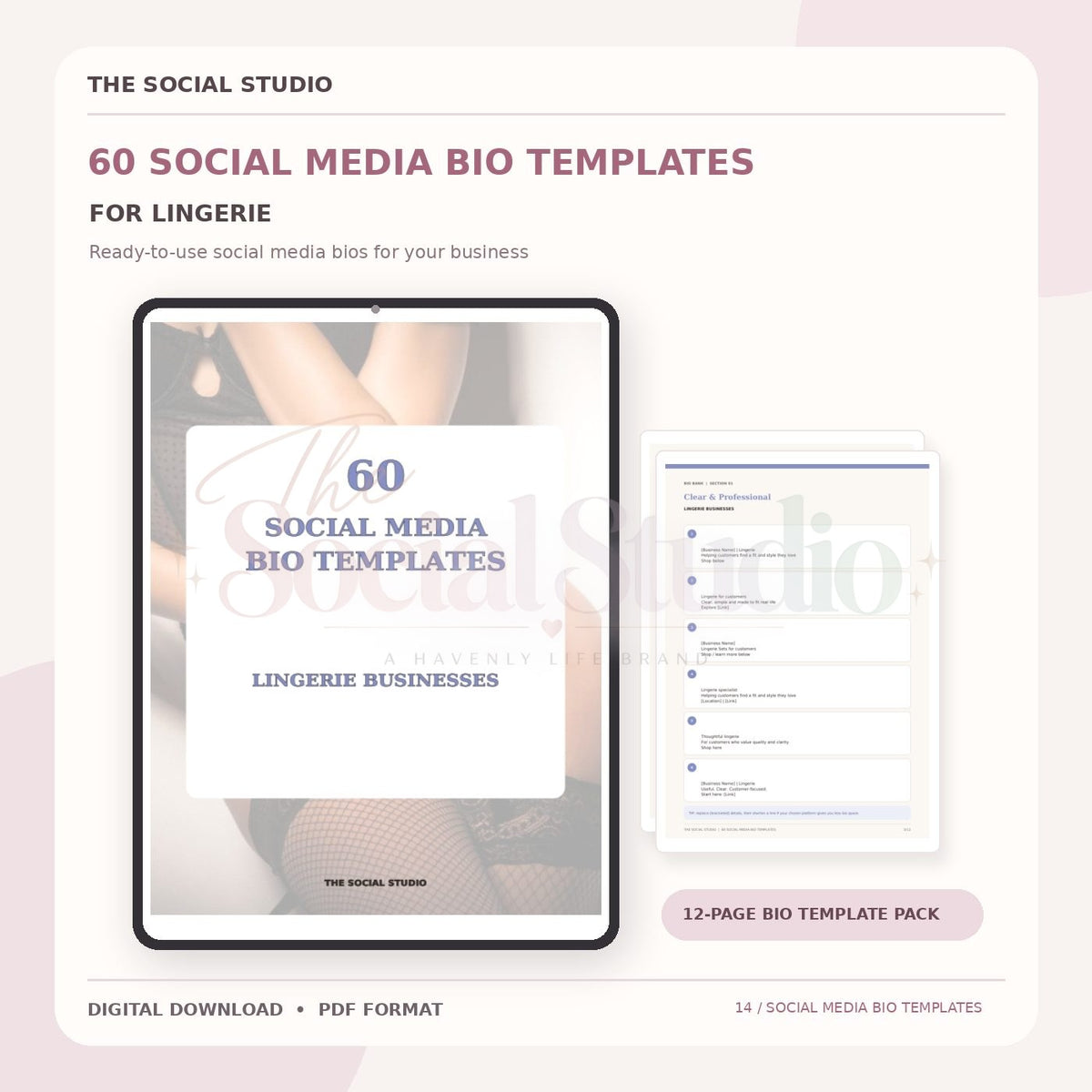 Lingerie – Social Media Bio Templates | The Social Studio