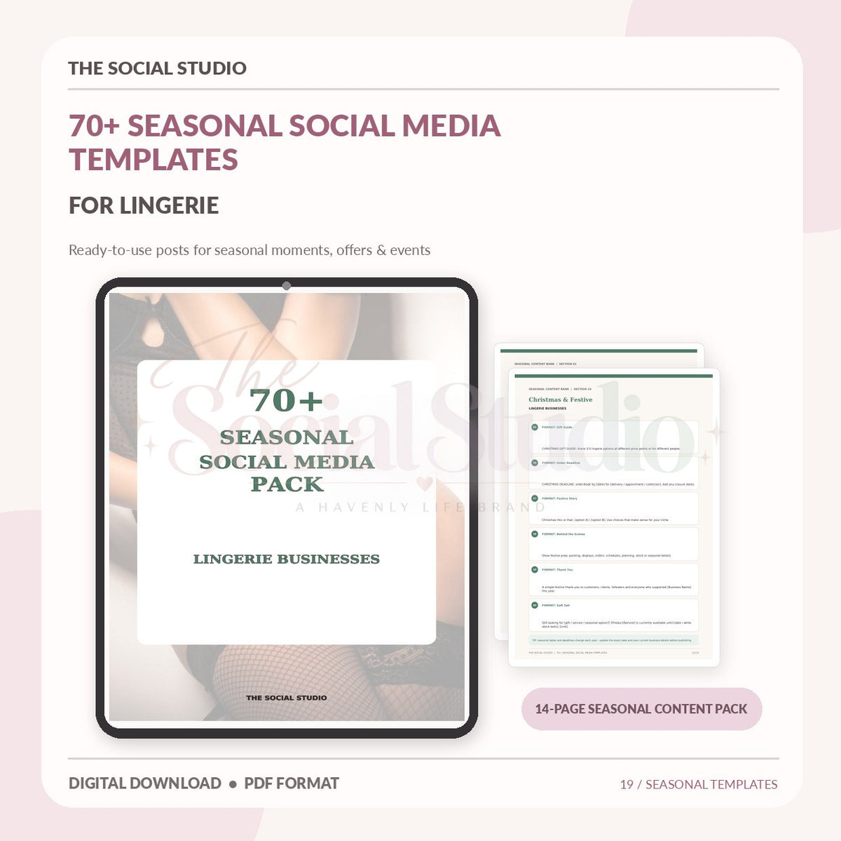 Lingerie – Seasonal Social Media Pack | The Social Studio