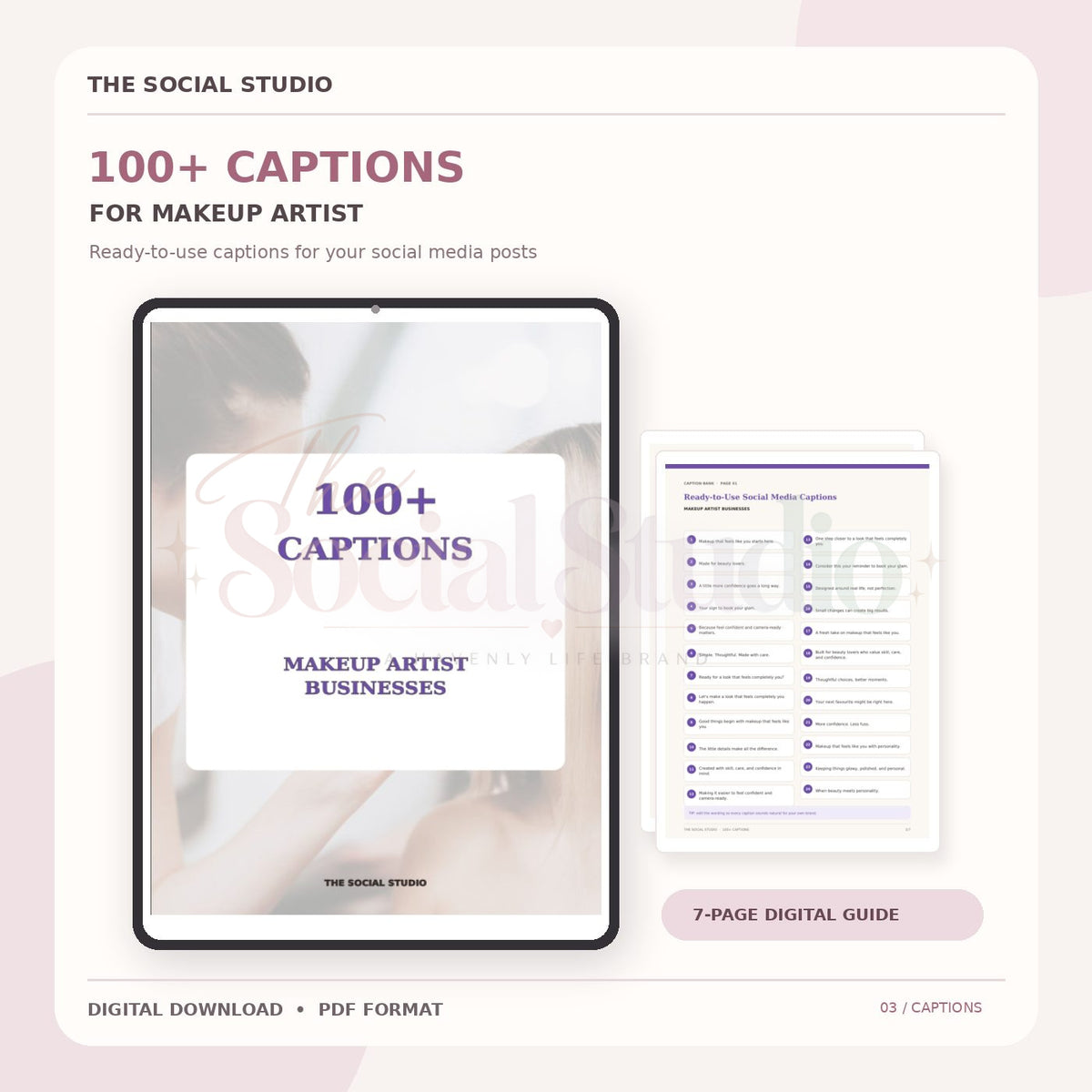 Makeup Artist – Caption Pack | The Social Studio