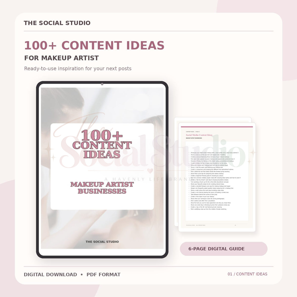 Makeup Artist – Content Ideas Pack | The Social Studio