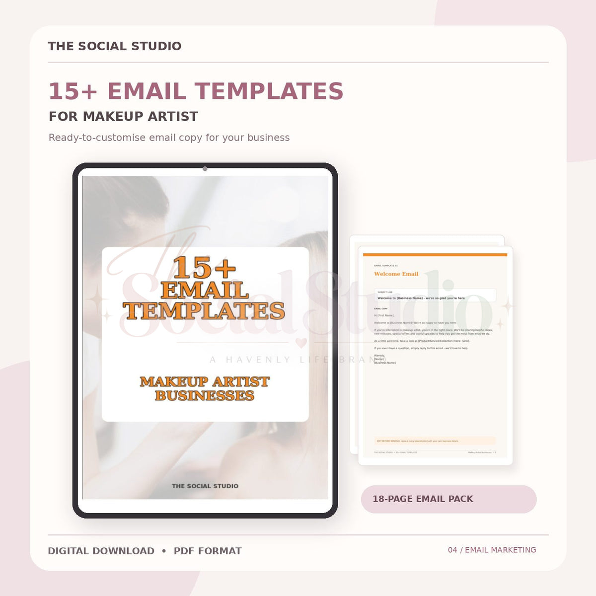 Makeup Artist – Email Templates Pack | The Social Studio