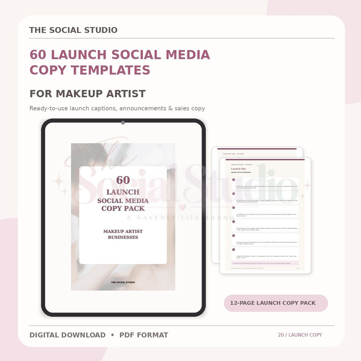 Makeup Artist – Launch Social Media Copy Pack | The Social Studio