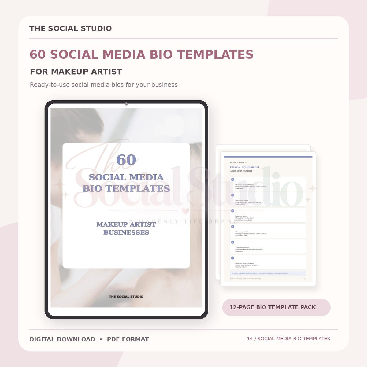Makeup Artist – Social Media Bio Templates | The Social Studio