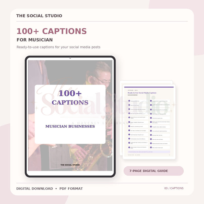 Musicians – Caption Pack | The Social Studio