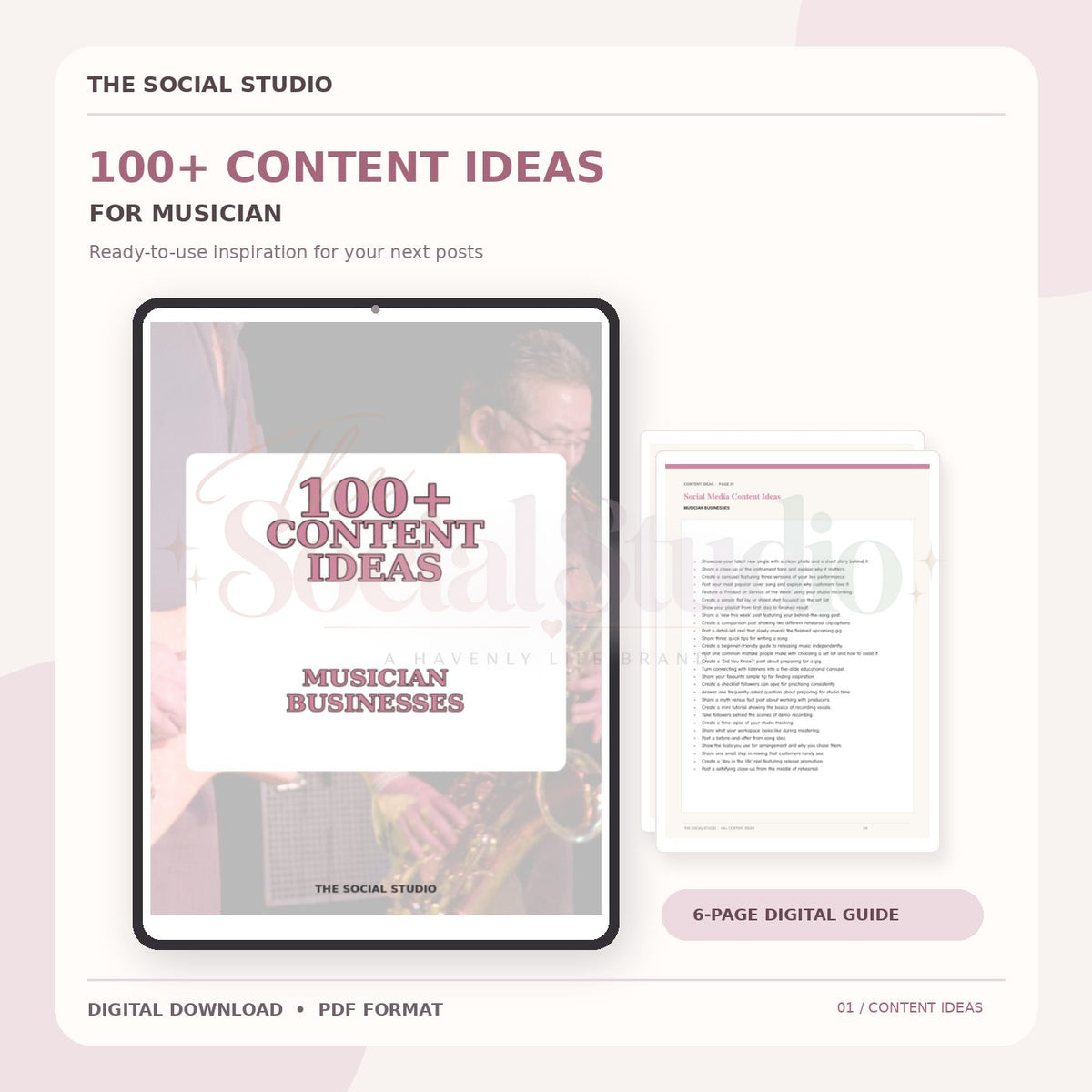 Musicians – Content Ideas Pack | The Social Studio