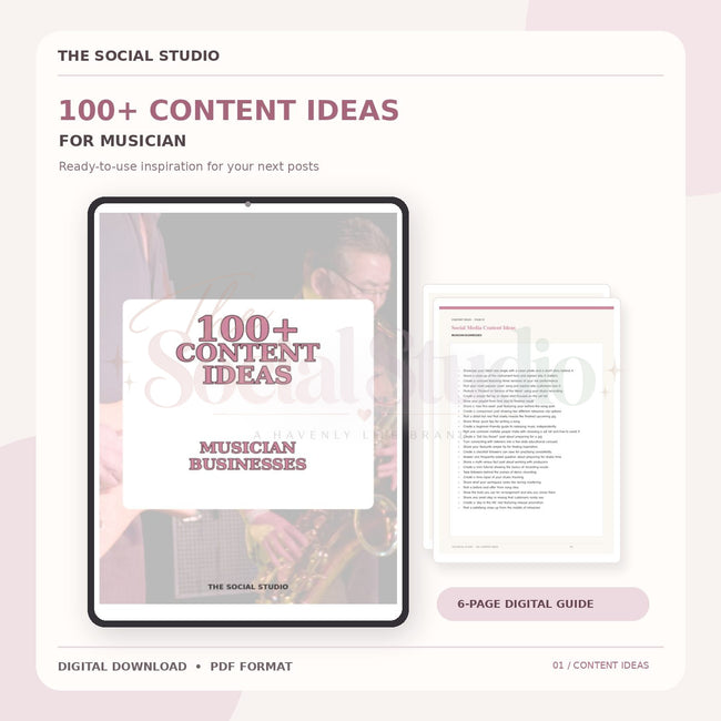 Musicians – Content Ideas Pack | The Social Studio