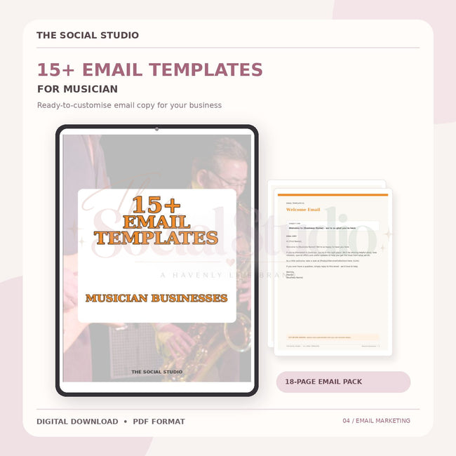 Musicians – Email Templates Pack | The Social Studio