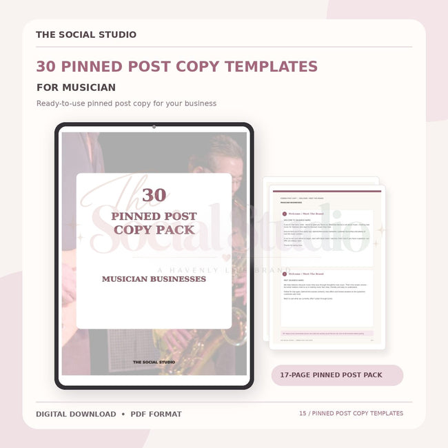 Musicians – Pinned Post Copy Pack | The Social Studio