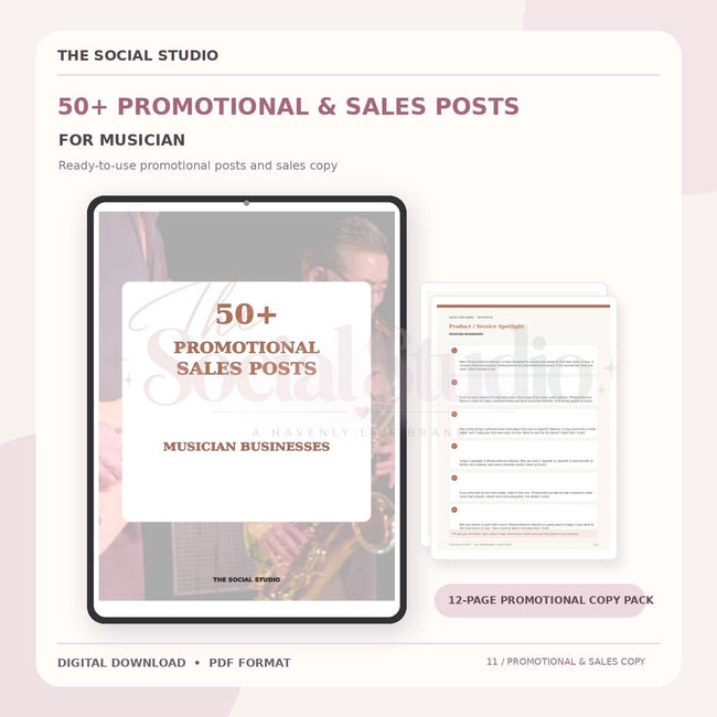 Musicians – Promotional & Sales Post Templates | The Social Studio