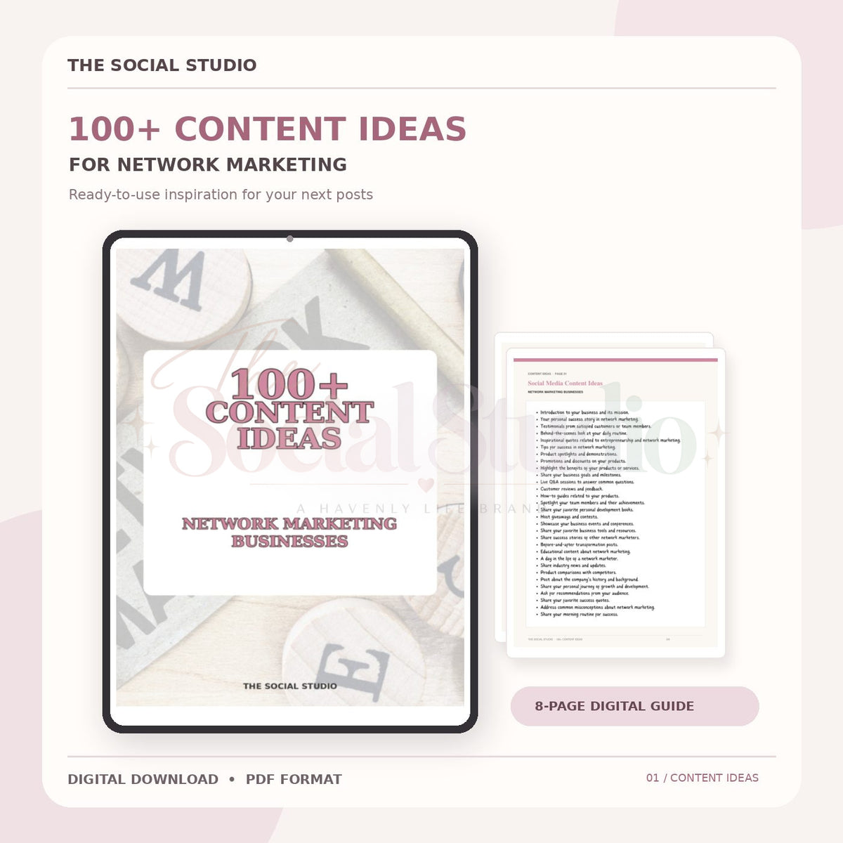 Network Marketing – Content Ideas Pack | The Social Studio