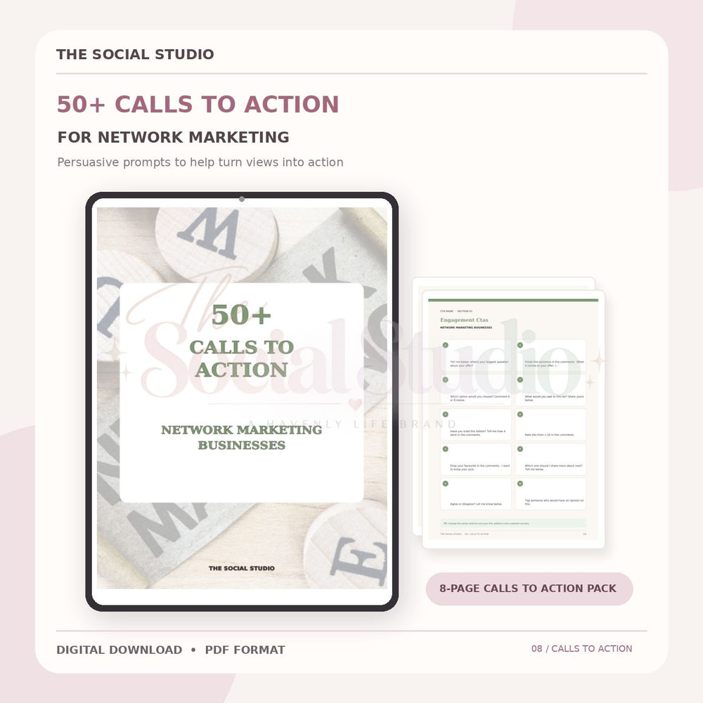Network Marketing – Calls to Action Pack | The Social Studio