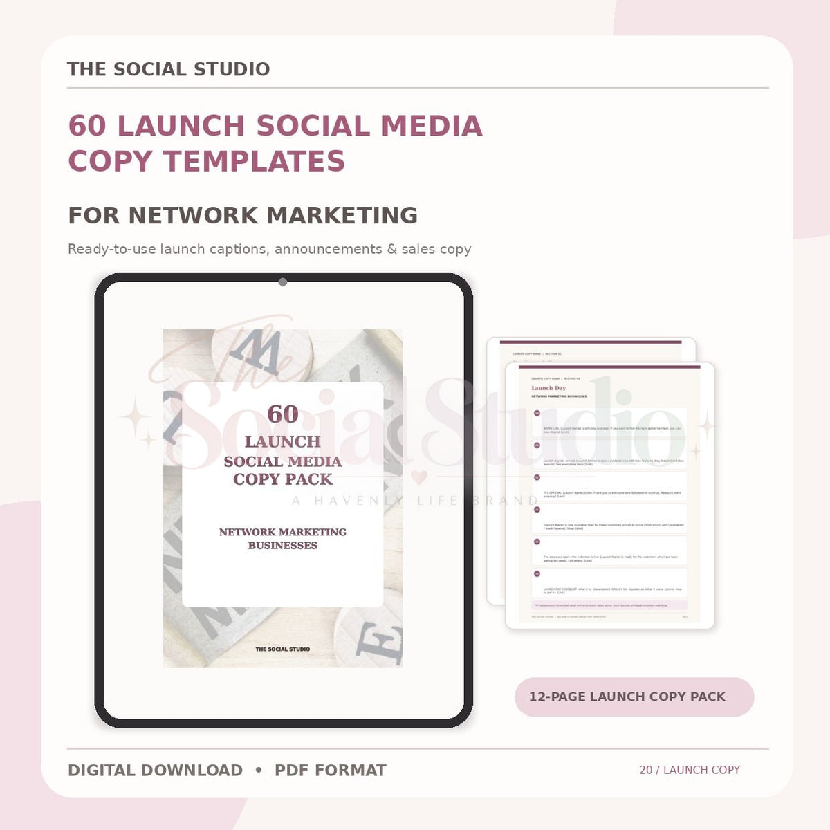 Network Marketing – Launch Social Media Copy Pack | The Social Studio