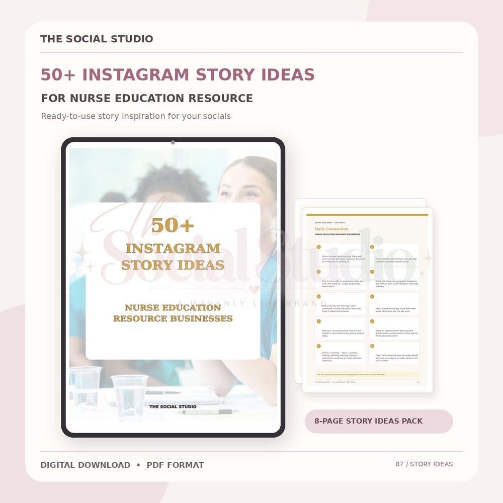 Nurse Education Resources – Instagram Story Ideas Pack | The Social Studio