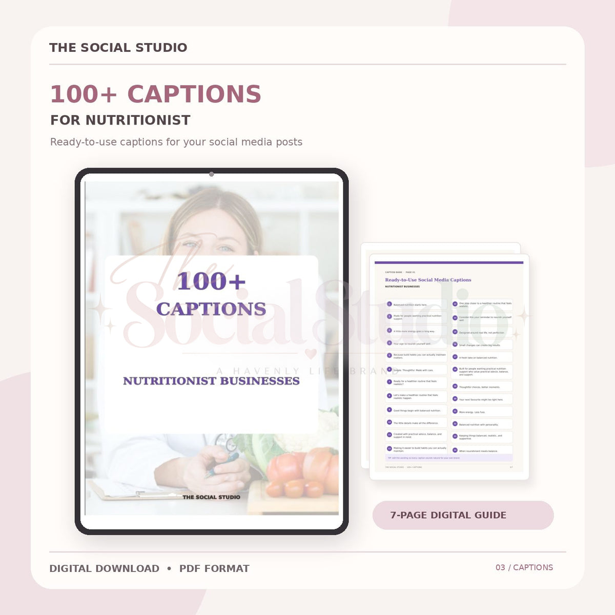 Nutritionists – Caption Pack | The Social Studio