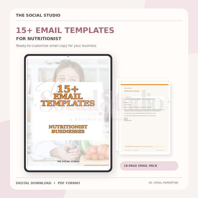 Nutritionists – Email Templates Pack | The Social Studio