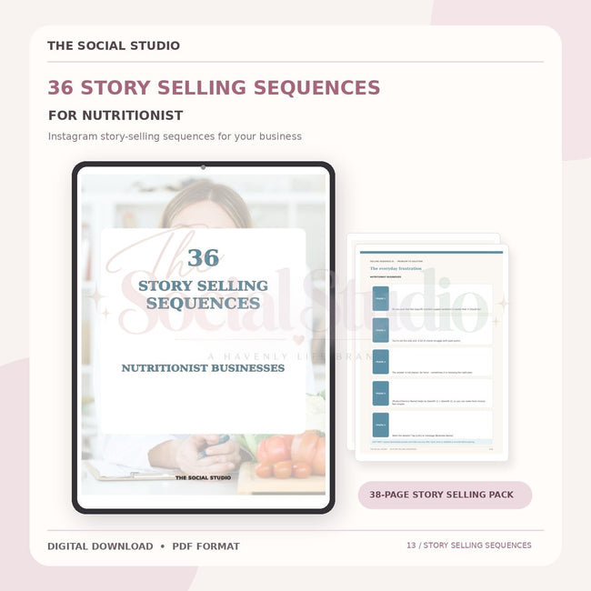Nutritionists – Instagram Story Selling Sequences | The Social Studio