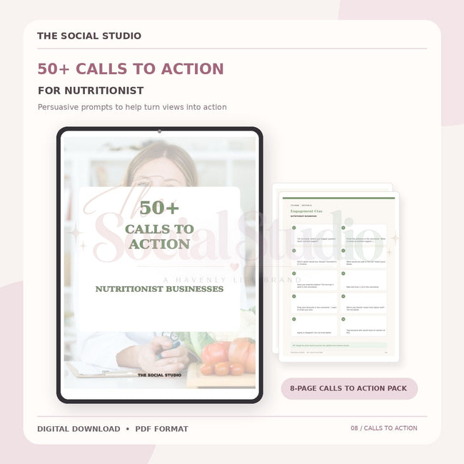 Nutritionists – Calls to Action Pack | The Social Studio