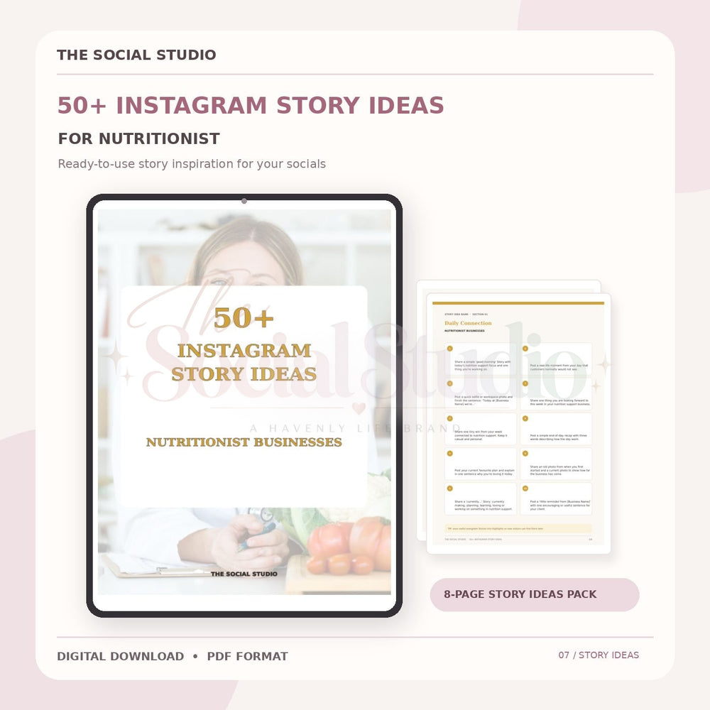 Nutritionists – Instagram Story Ideas Pack | The Social Studio
