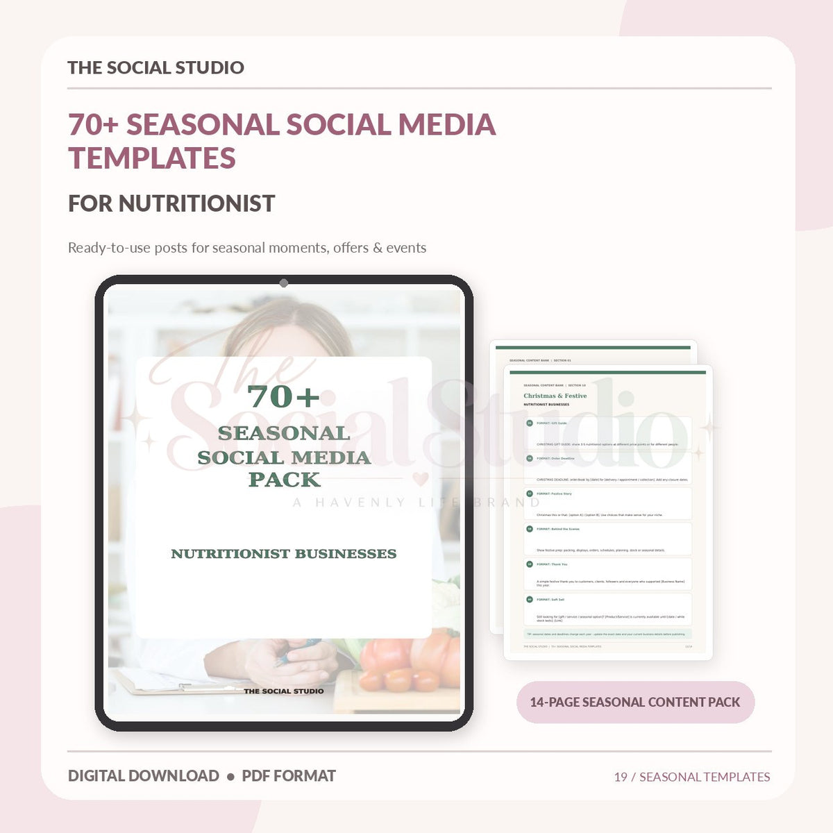 Nutritionists – Seasonal Social Media Pack | The Social Studio