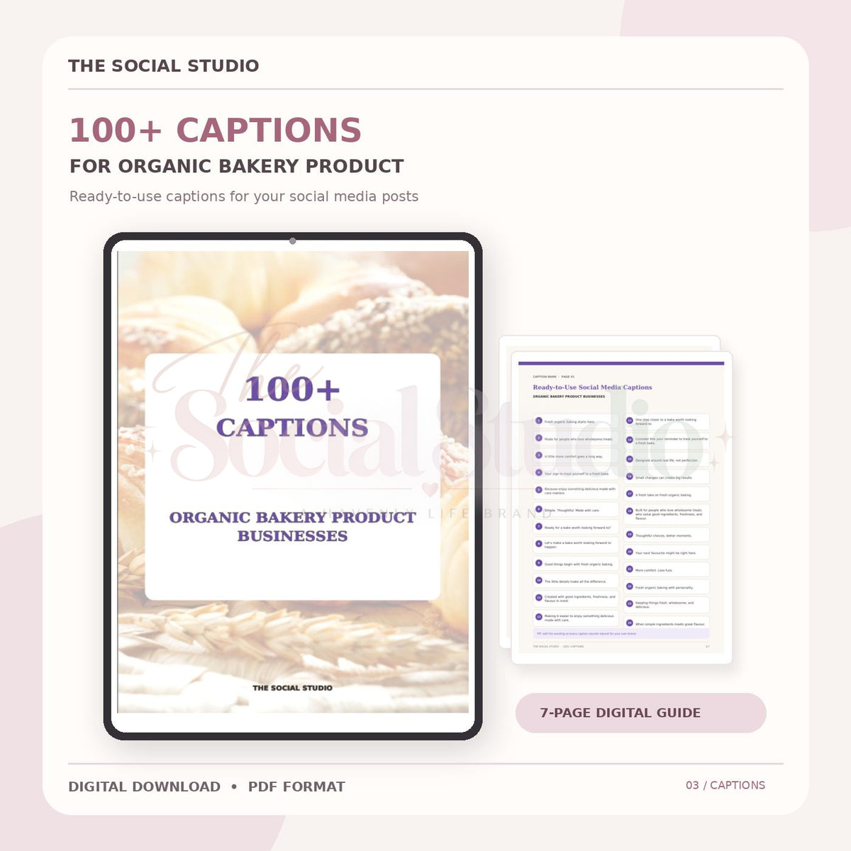 Organic Bakery Products – Caption Pack | The Social Studio