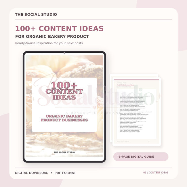 Organic Bakery Products – Content Ideas Pack | The Social Studio