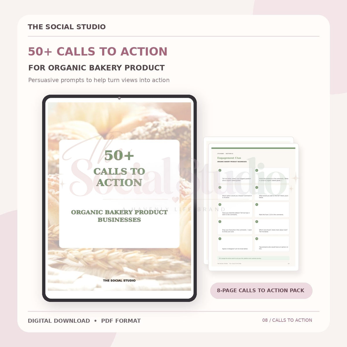 Organic Bakery Products – Calls to Action Pack | The Social Studio