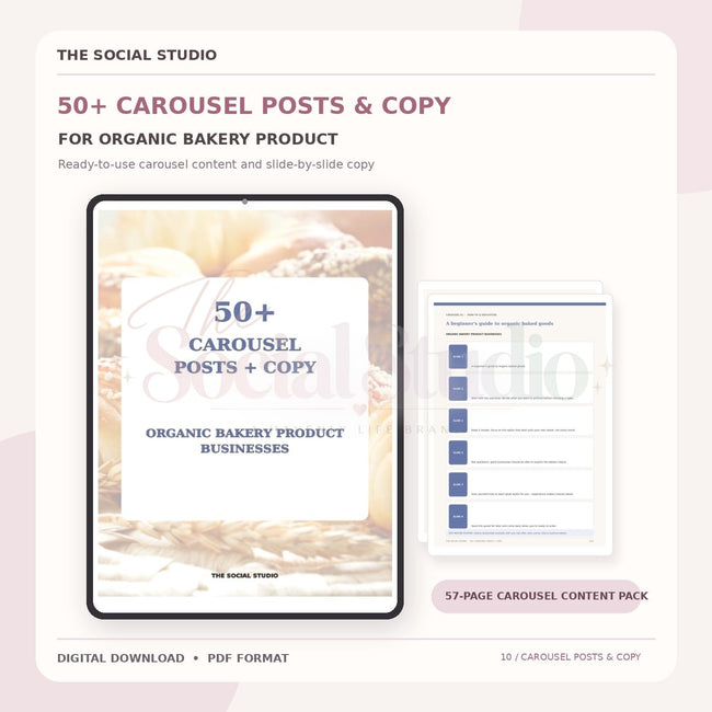 Organic Bakery Products – Carousel Ideas & Copy Pack | The Social Studio