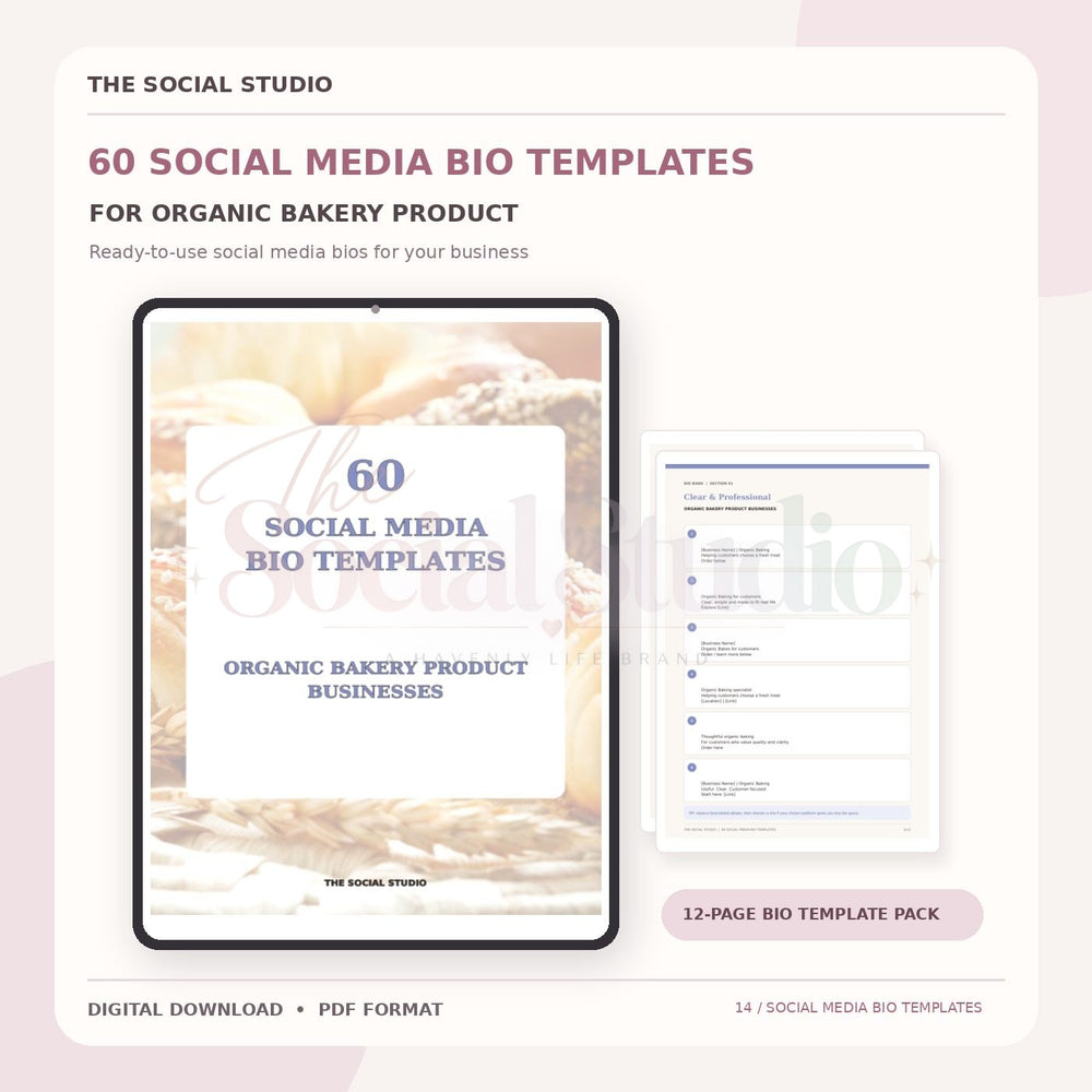 Organic Bakery Products – Social Media Bio Templates | The Social Studio