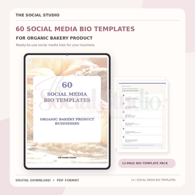 Organic Bakery Products – Social Media Bio Templates | The Social Studio