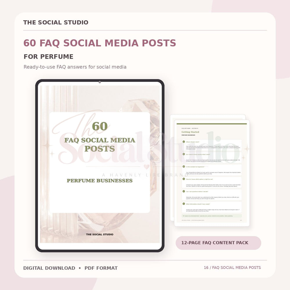 Perfume – FAQ Social Media Post Pack | The Social Studio