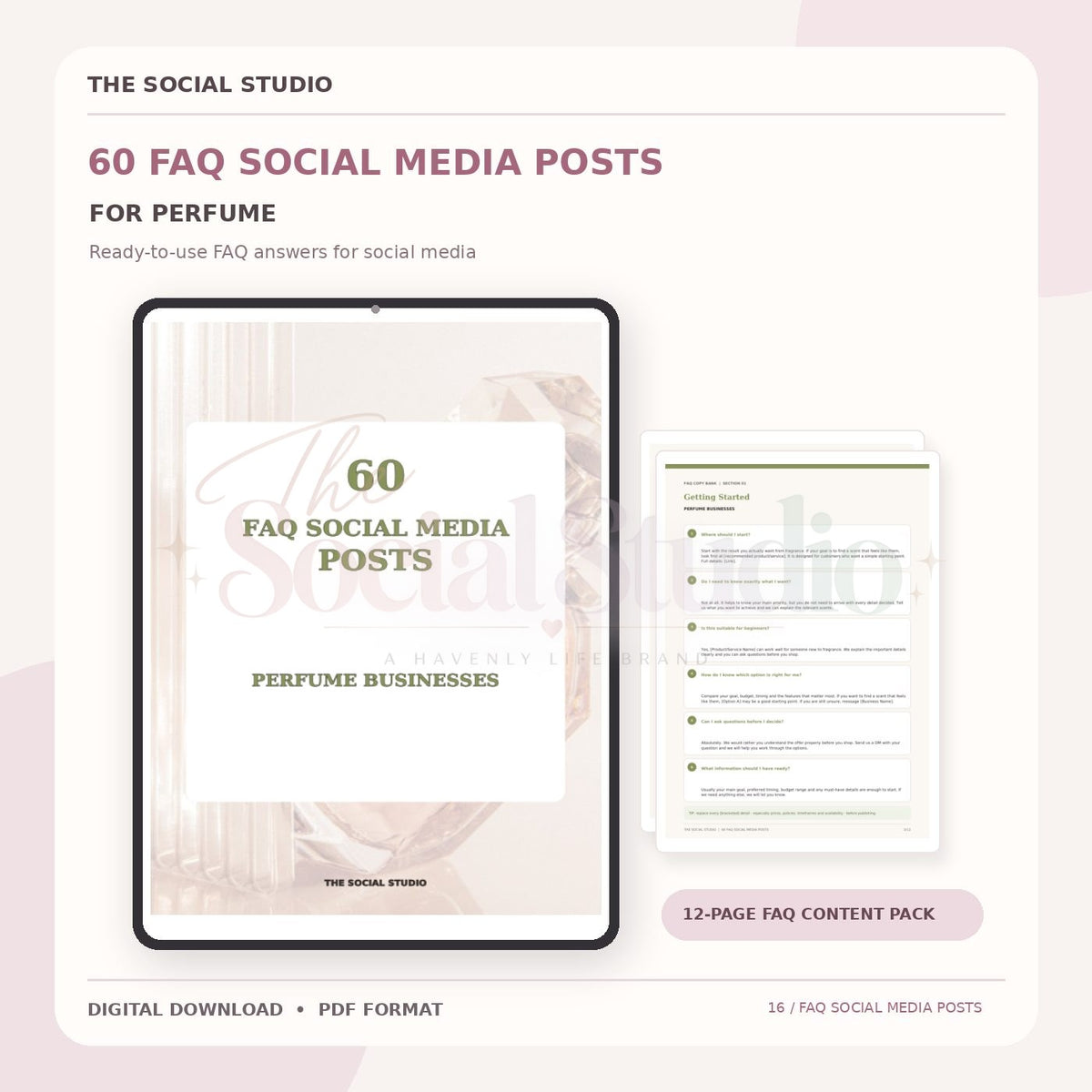 Perfume – FAQ Social Media Post Pack | The Social Studio