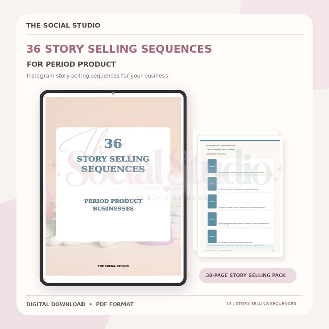 Period Product – Instagram Story Selling Sequences | The Social Studio