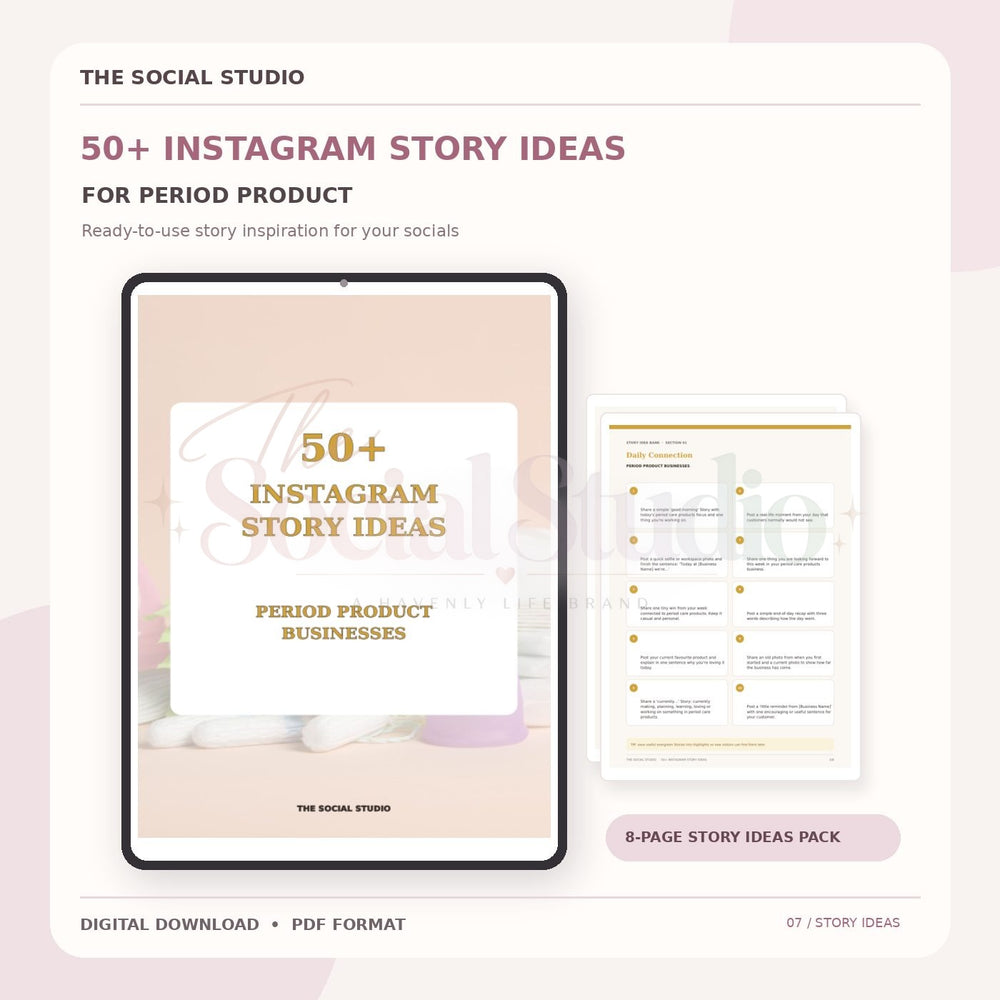 Period Product – Instagram Story Ideas Pack | The Social Studio