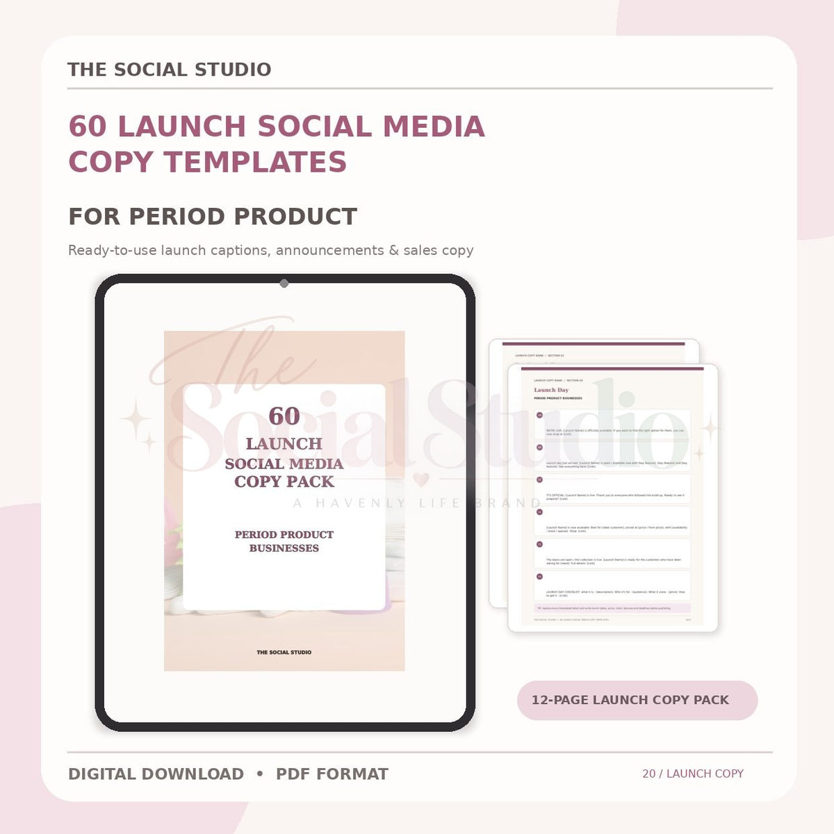 Period Product – Launch Social Media Copy Pack | The Social Studio
