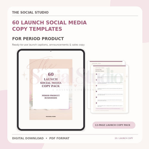 Period Product – Launch Social Media Copy Pack | The Social Studio