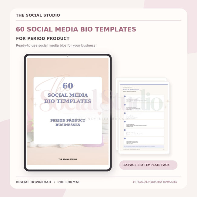 Period Product – Social Media Bio Templates | The Social Studio