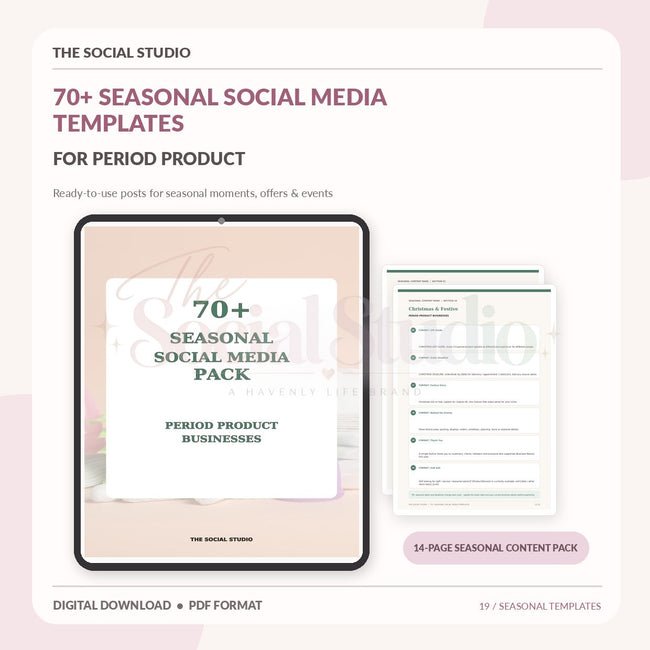Period Product – Seasonal Social Media Pack | The Social Studio