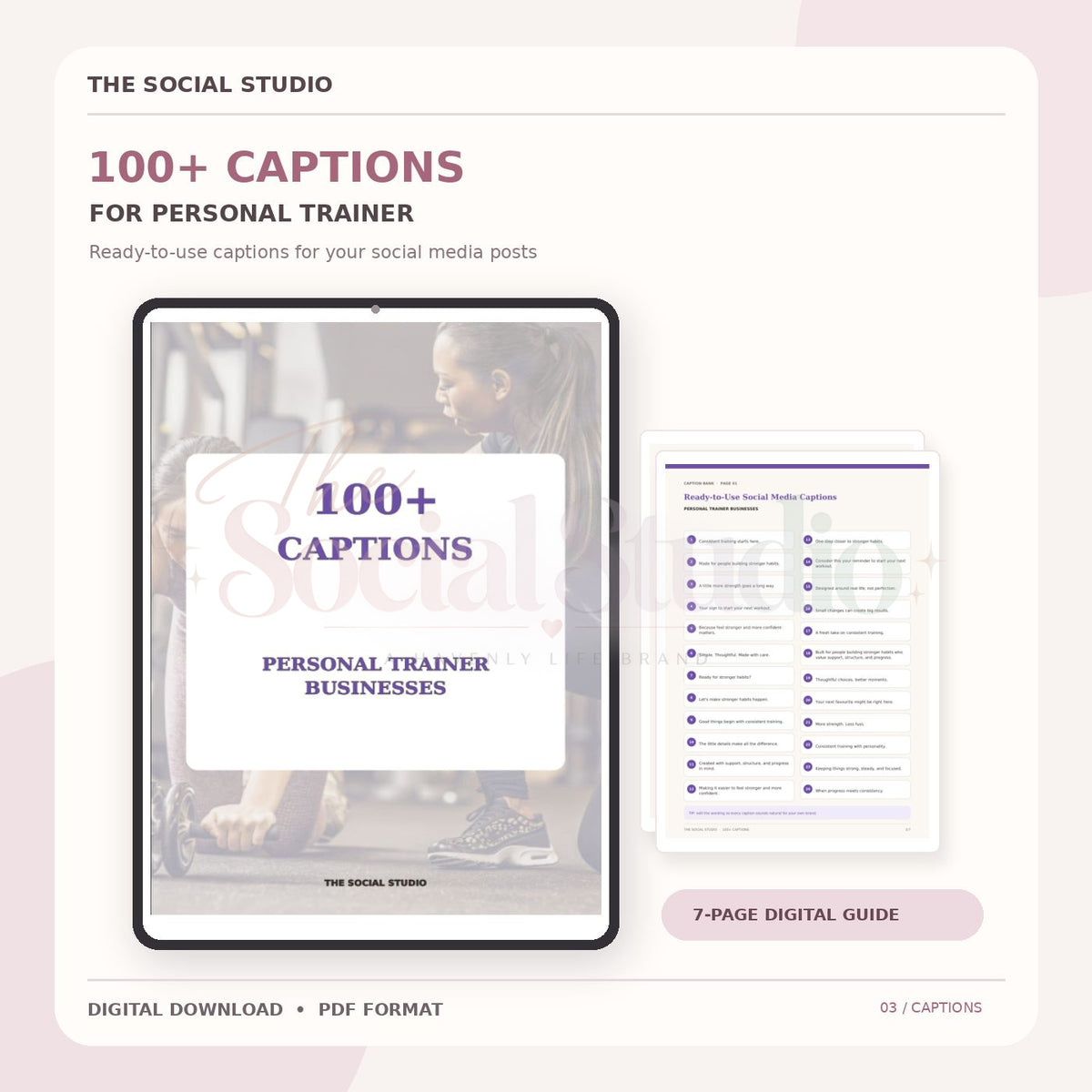 Personal Trainer – Caption Pack | The Social Studio