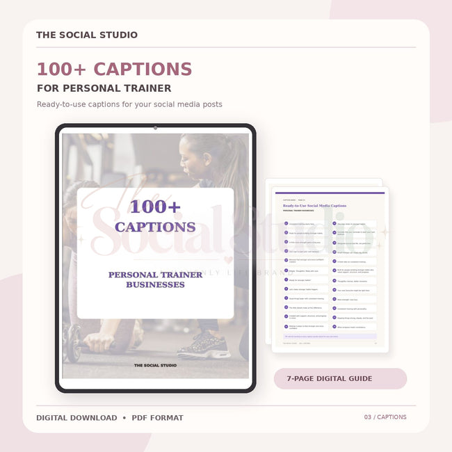 Personal Trainer – Caption Pack | The Social Studio