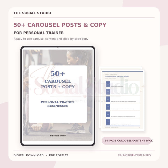 Personal Trainer – Carousel Ideas & Copy Pack | The Social Studio