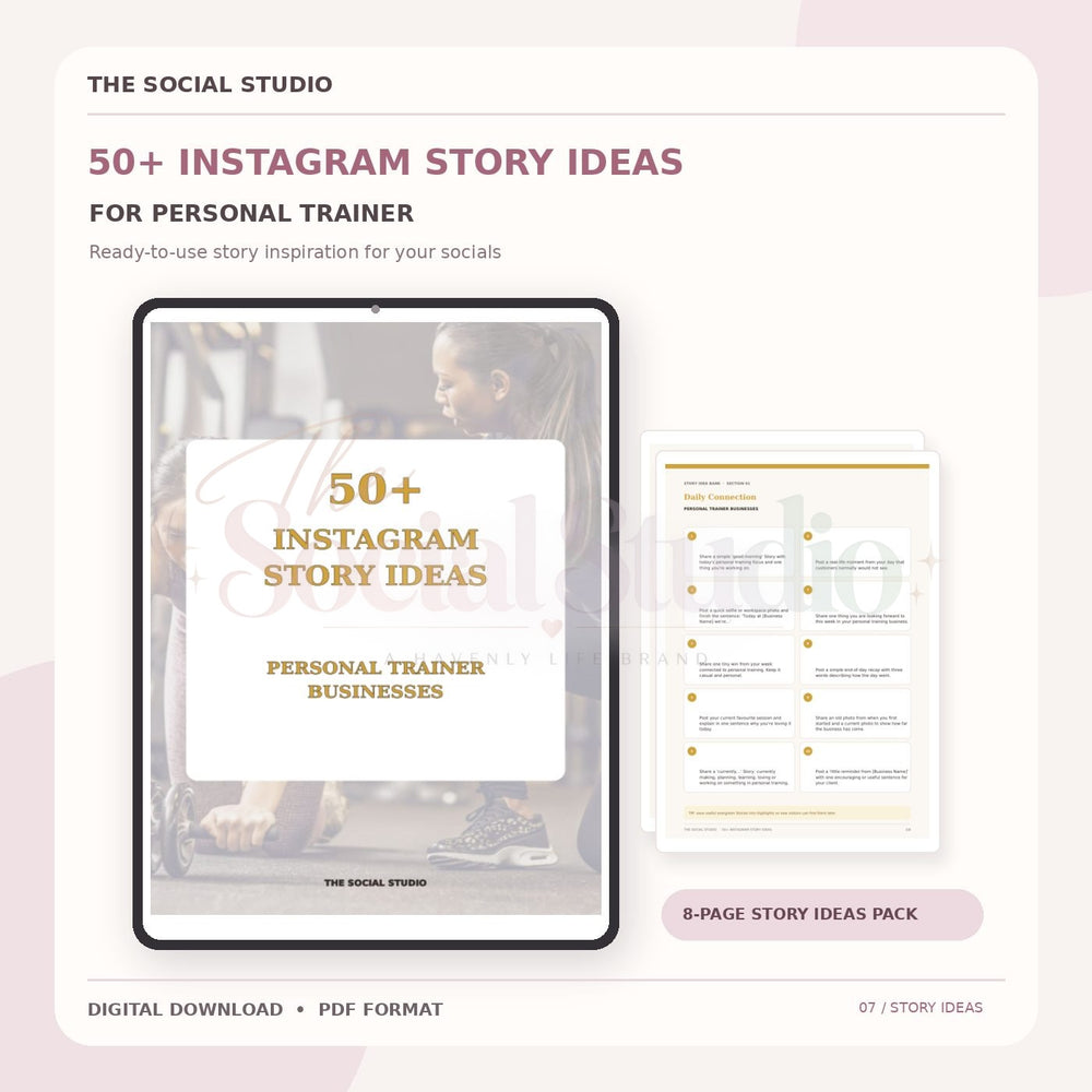 Personal Trainer – Instagram Story Ideas Pack | The Social Studio