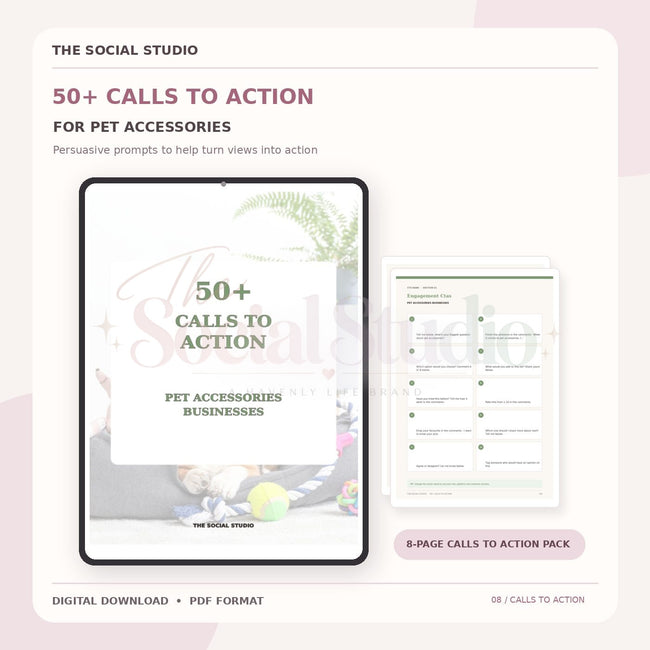 Pet Accessories – Calls to Action Pack | The Social Studio